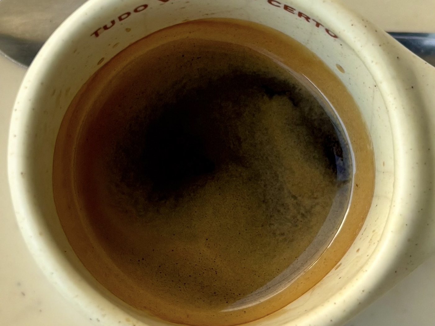 An espresso at Café Xodó, from above.